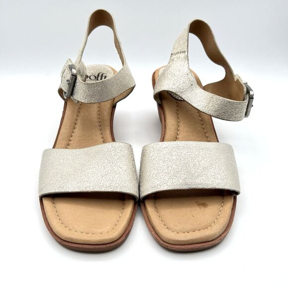 Metallic Gold Leather Comfort Sandals Sofft Garin Wedge Day to Night Sz 6.5 M - Picture 5 of 13